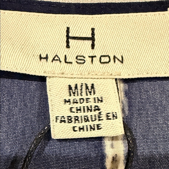 H by Halston Top Navy Striped Women's Size M - Picture 10 of 16